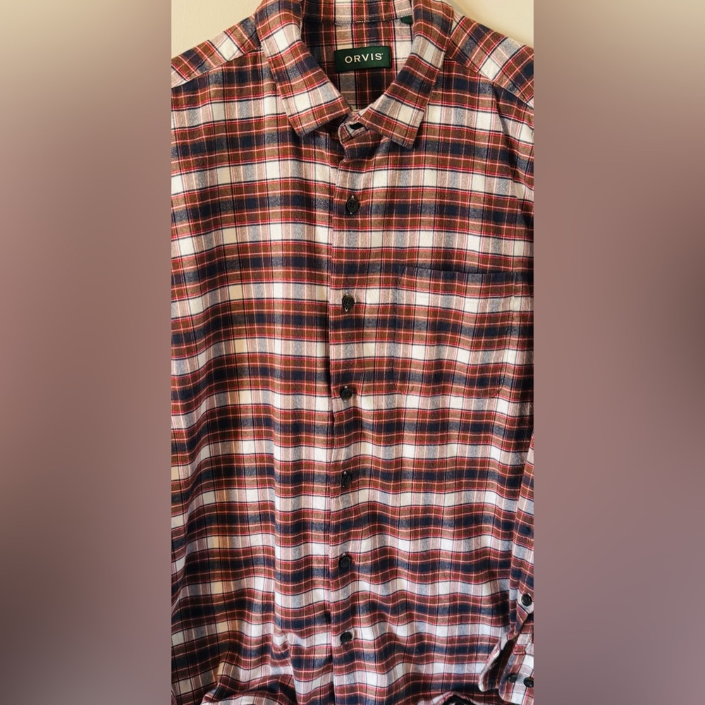 Orvis Multicolored Luxury Cotton & Merino Men’s L Long Sleeve Button‎ Up Shirt - Picture 4 of 7